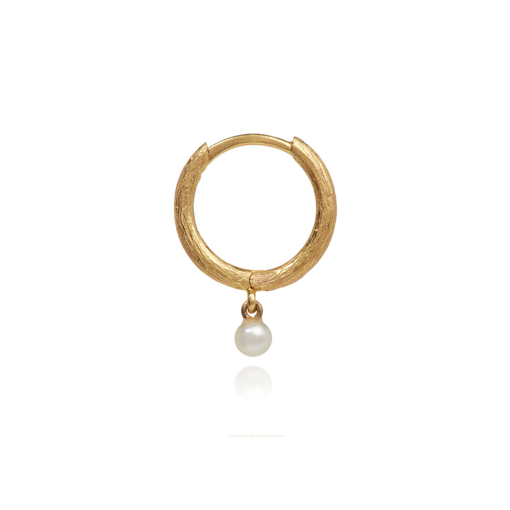 Hoopla 18ct Gold Pearl Hoop Earring | Annoushka jewelley